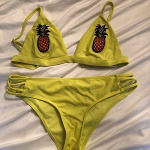 Pineapple yellow bikini.